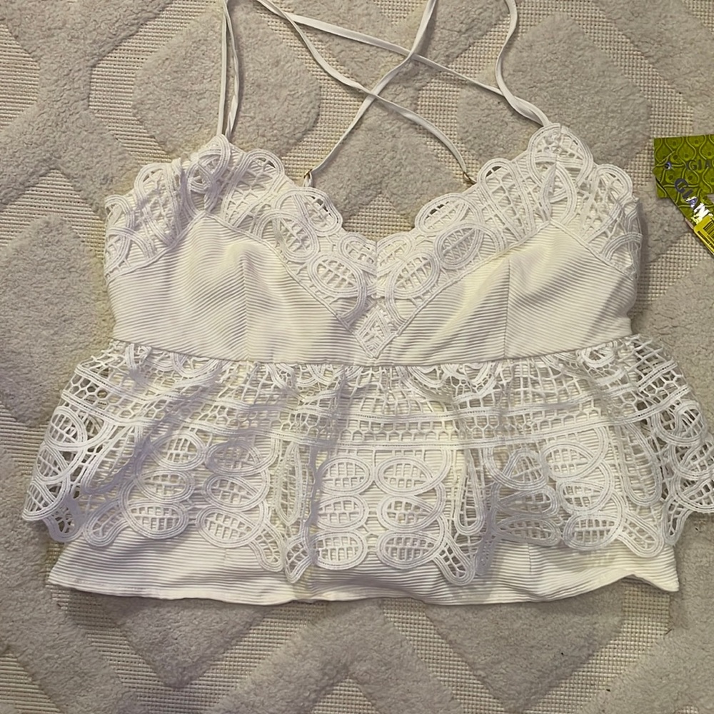 Gianni Bini white lace top